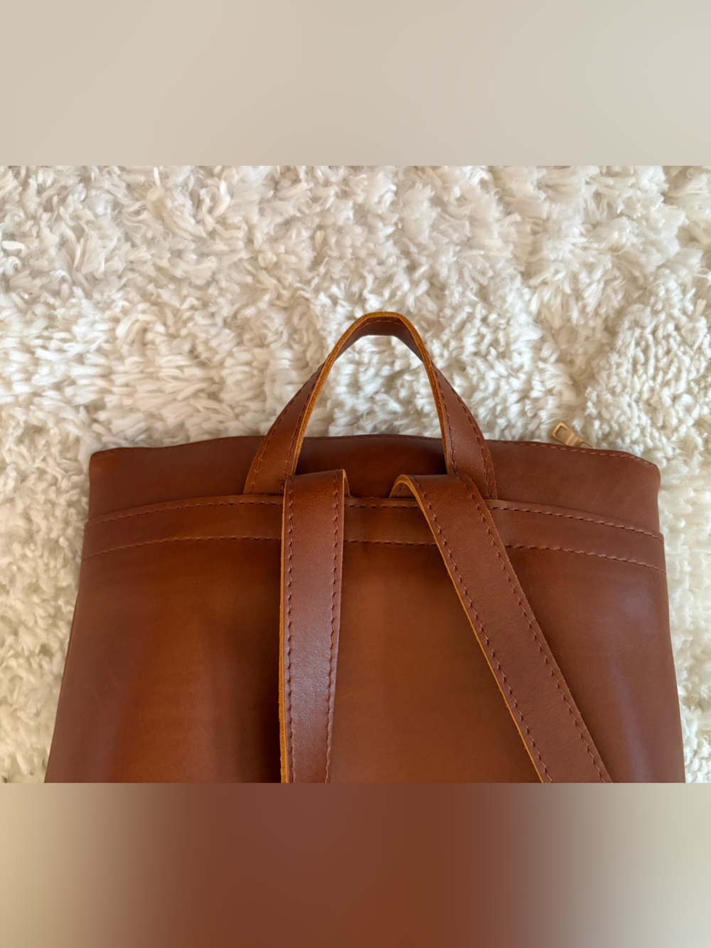 Portland Leather Tote Backpack- Honey - Picture 8 of 11